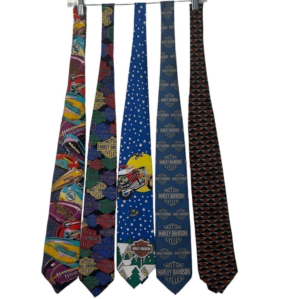 LOT of 5! Harley Davidson Ties ice for each season! Harley Davidson Christmas